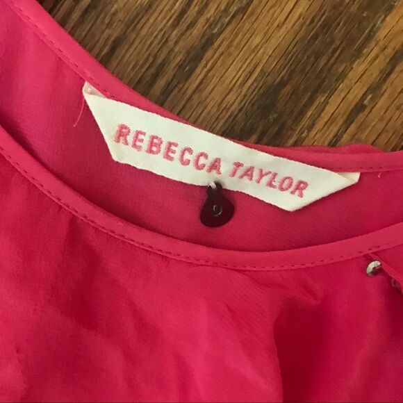 Sassy Hot Pink Sequin trim ruffled mini dress 0 - Picture 3 of 6